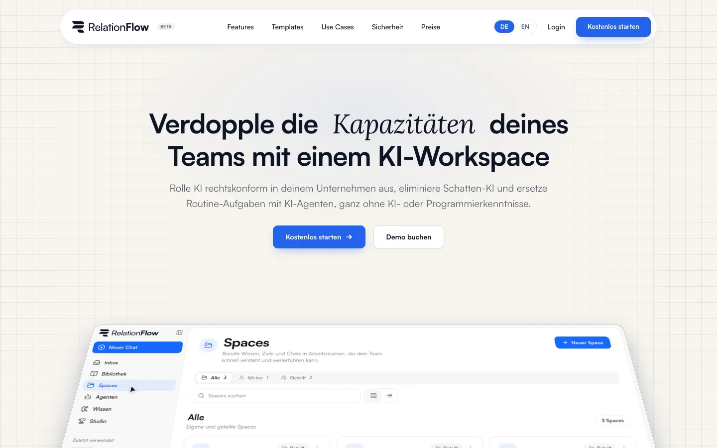 Startseite von relationflow.io